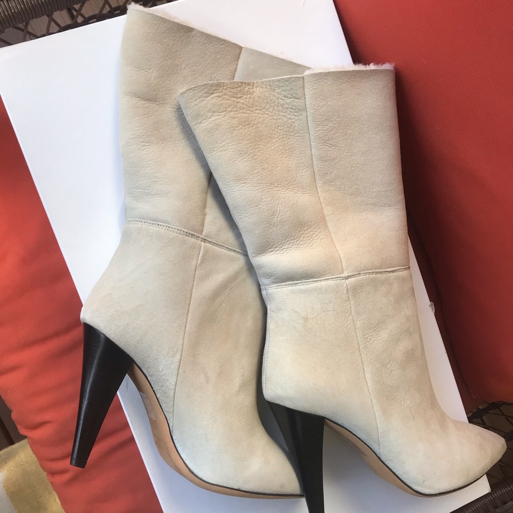 SALE - IRO Grace Leather Mid-Calf Sherpa Boots. SOLD OUT everywhere.